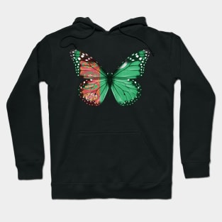 Turkmenistani Flag  Butterfly - Gift for Turkmenistani From Turkmenistan Hoodie